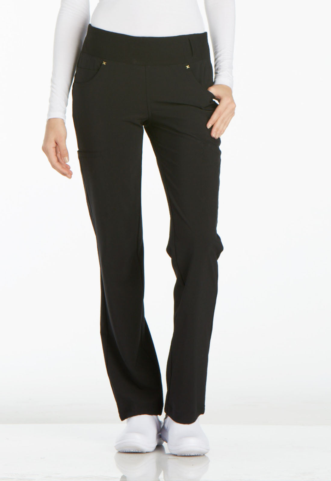 Women's Mid Rise Straight Leg Pull-on Pant - Black